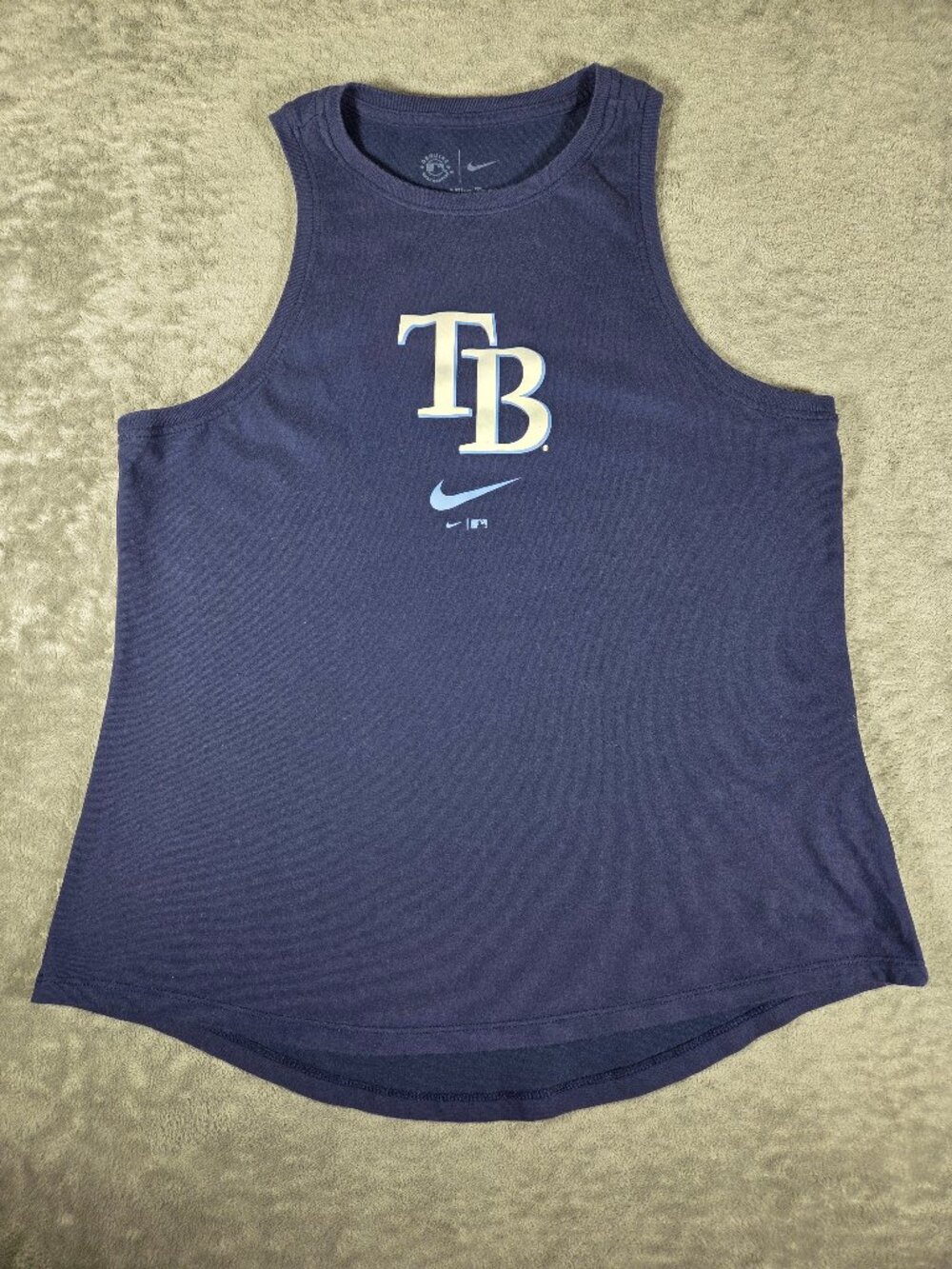 Women's Nike Navy Tampa Bay Rays Legacy Icon High Neck Tank Top Size M